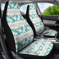 Monstera Tiare Plumeria Lei Pattern Car Seat Cover Teal Version LT01 - Polynesian Pride