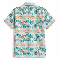 Monstera Tiare Plumeria Lei Pattern Hawaiian Shirt Teal Version LT01 - Polynesian Pride
