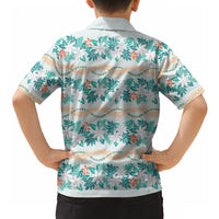 Monstera Tiare Plumeria Lei Pattern Hawaiian Shirt Teal Version LT01 - Polynesian Pride