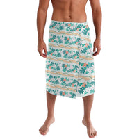 Monstera Tiare Plumeria Lei Pattern Lavalava Teal Version LT01 Teal - Polynesian Pride