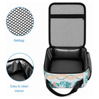 Monstera Tiare Plumeria Lei Pattern Lunch Bag Teal Version LT01 - Polynesian Pride