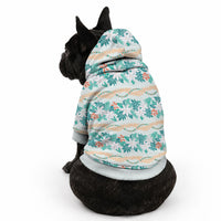 Monstera Tiare Plumeria Lei Pattern Pet Hoodie Teal Version