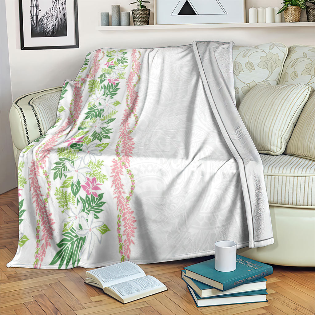 Monstera Tiare Plumeria Blanket Green Polynesian Pattern LT01 Green - Polynesian Pride