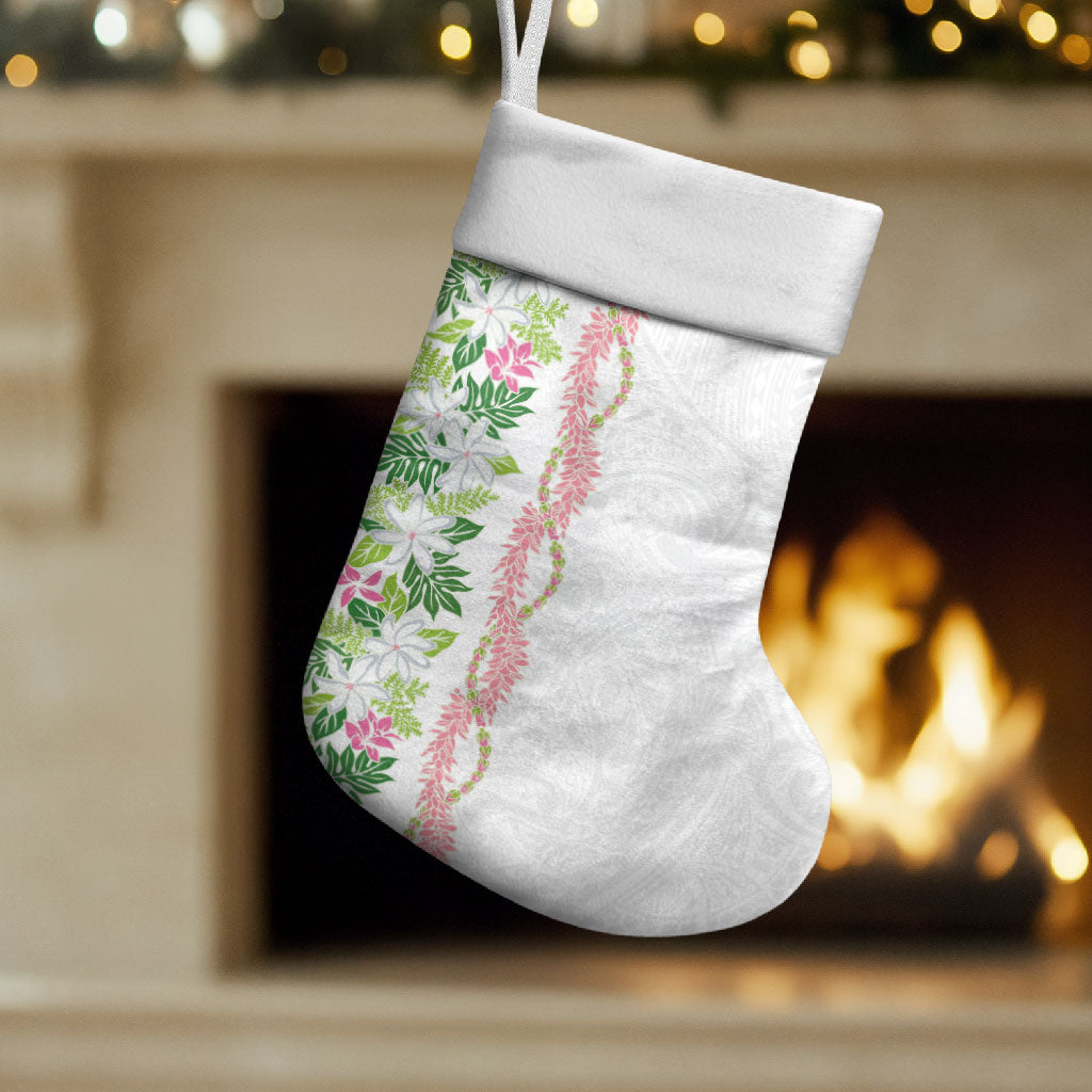 Monstera Tiare Plumeria Christmas Stocking Green Polynesian Pattern LT01 Set of 2 Green - Polynesian Pride