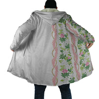 Monstera Tiare Plumeria Cloak Green Polynesian Pattern LT01 - Polynesian Pride