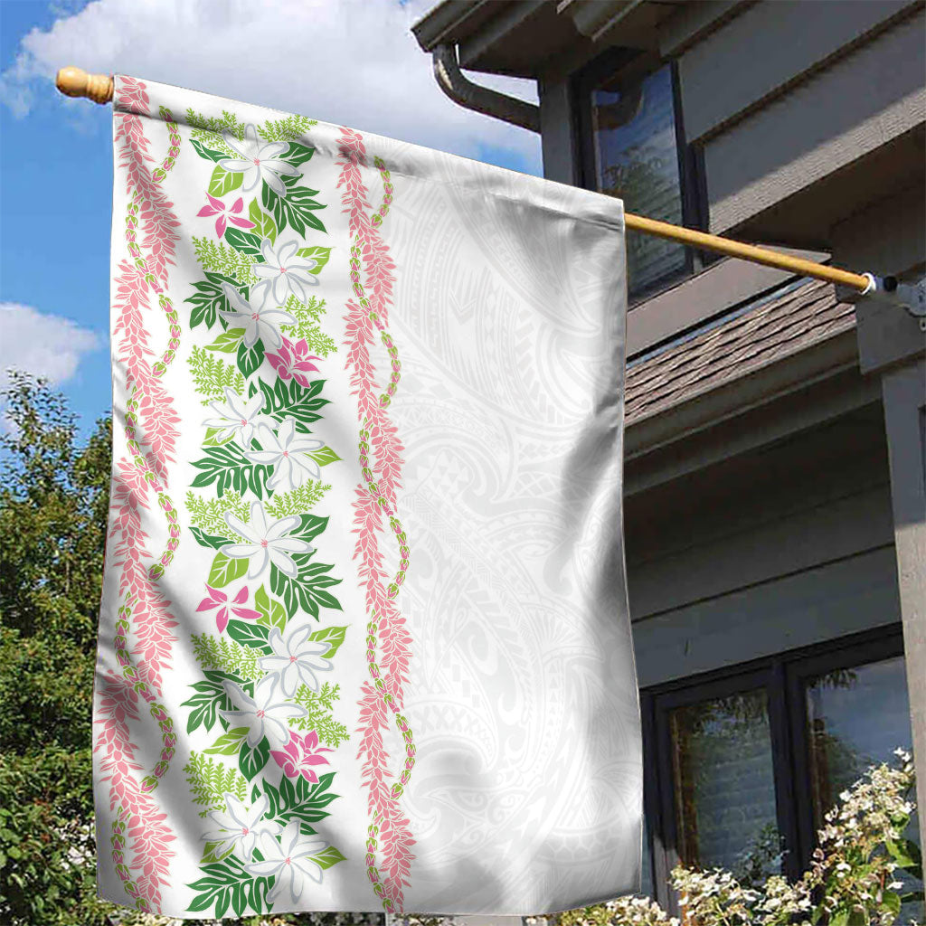 Monstera Tiare Plumeria Garden Flag Green Polynesian Pattern LT01 - Polynesian Pride