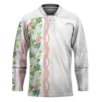 Monstera Tiare Plumeria Hockey Jersey Green Polynesian Pattern LT01 Unisex Green - Polynesian Pride