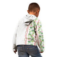 Monstera Tiare Plumeria Kid Hoodie Green Polynesian Pattern LT01 - Polynesian Pride