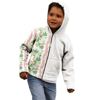 Monstera Tiare Plumeria Kid Hoodie Green Polynesian Pattern LT01 - Polynesian Pride