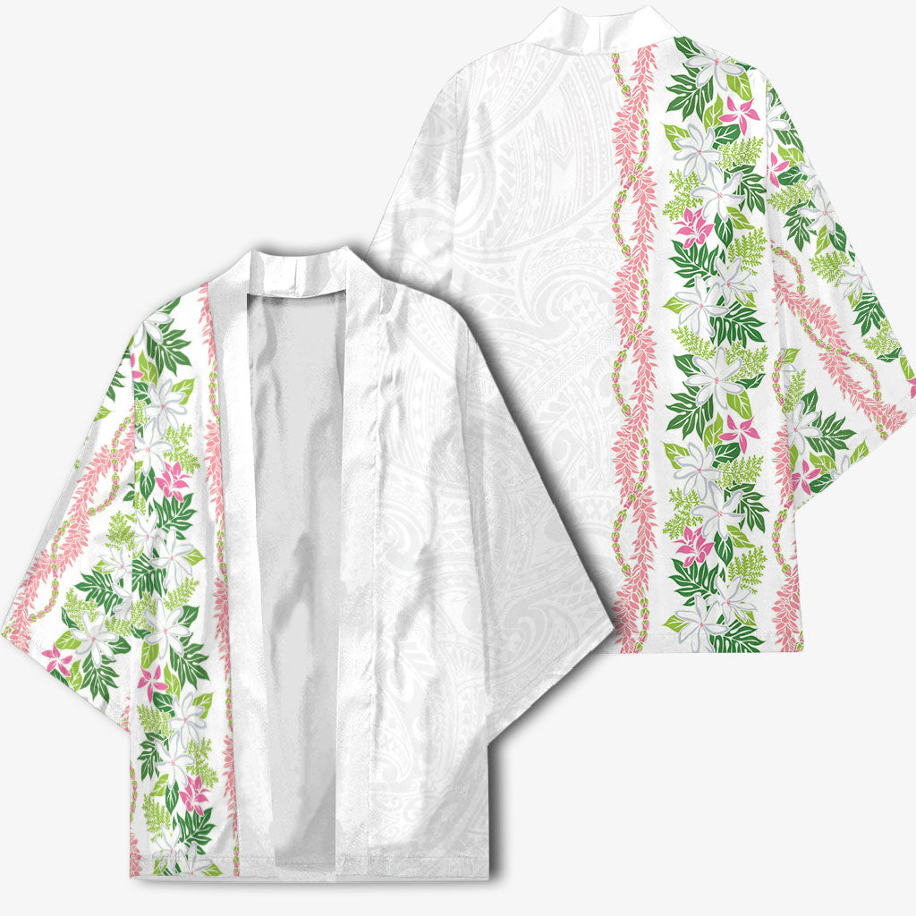 Monstera Tiare Plumeria Kimono Green Polynesian Pattern LT01 - Polynesian Pride