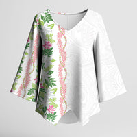 Monstera Tiare Plumeria Kimono Sleeve Blouse Green Polynesian Pattern LT01 Female Green - Polynesian Pride