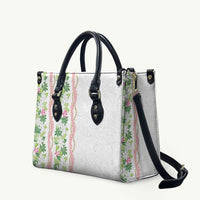 Monstera Tiare Plumeria Leather Bag Green Polynesian Pattern LT01 Green - Polynesian Pride