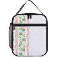 Monstera Tiare Plumeria Lunch Bag Green Polynesian Pattern LT01 10.2 × 8.3 × 4.3 inch Green - Polynesian Pride
