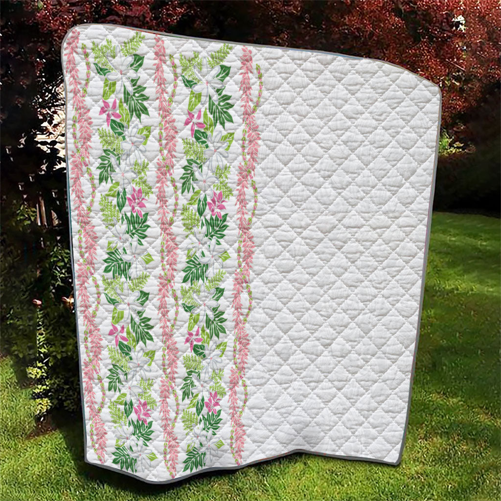 Monstera Tiare Plumeria Quilt Green Polynesian Pattern LT01 - Polynesian Pride