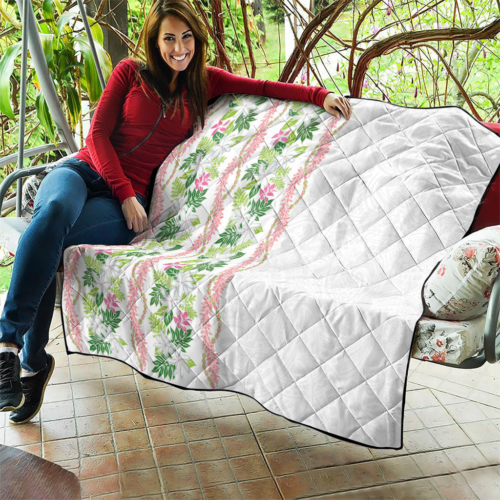 Monstera Tiare Plumeria Quilt Green Polynesian Pattern LT01 - Polynesian Pride
