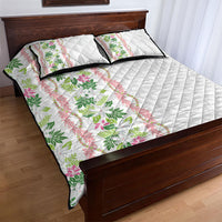 Monstera Tiare Plumeria Quilt Bed Set Green Polynesian Pattern LT01 - Polynesian Pride