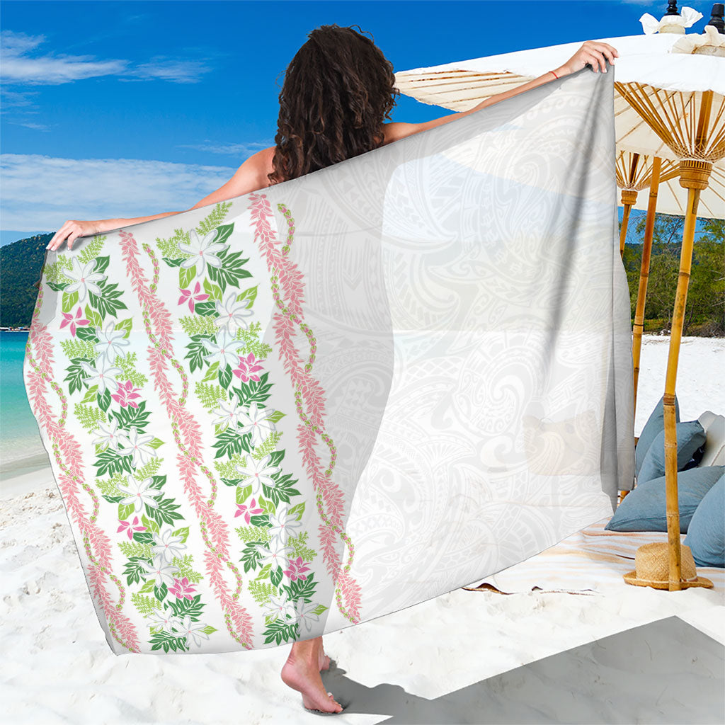 Monstera Tiare Plumeria Sarong Green Polynesian Pattern LT01 One Size 44 x 66 inches Green - Polynesian Pride