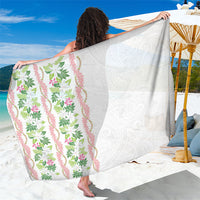 Monstera Tiare Plumeria Sarong Green Polynesian Pattern LT01 One Size 44 x 66 inches Green - Polynesian Pride