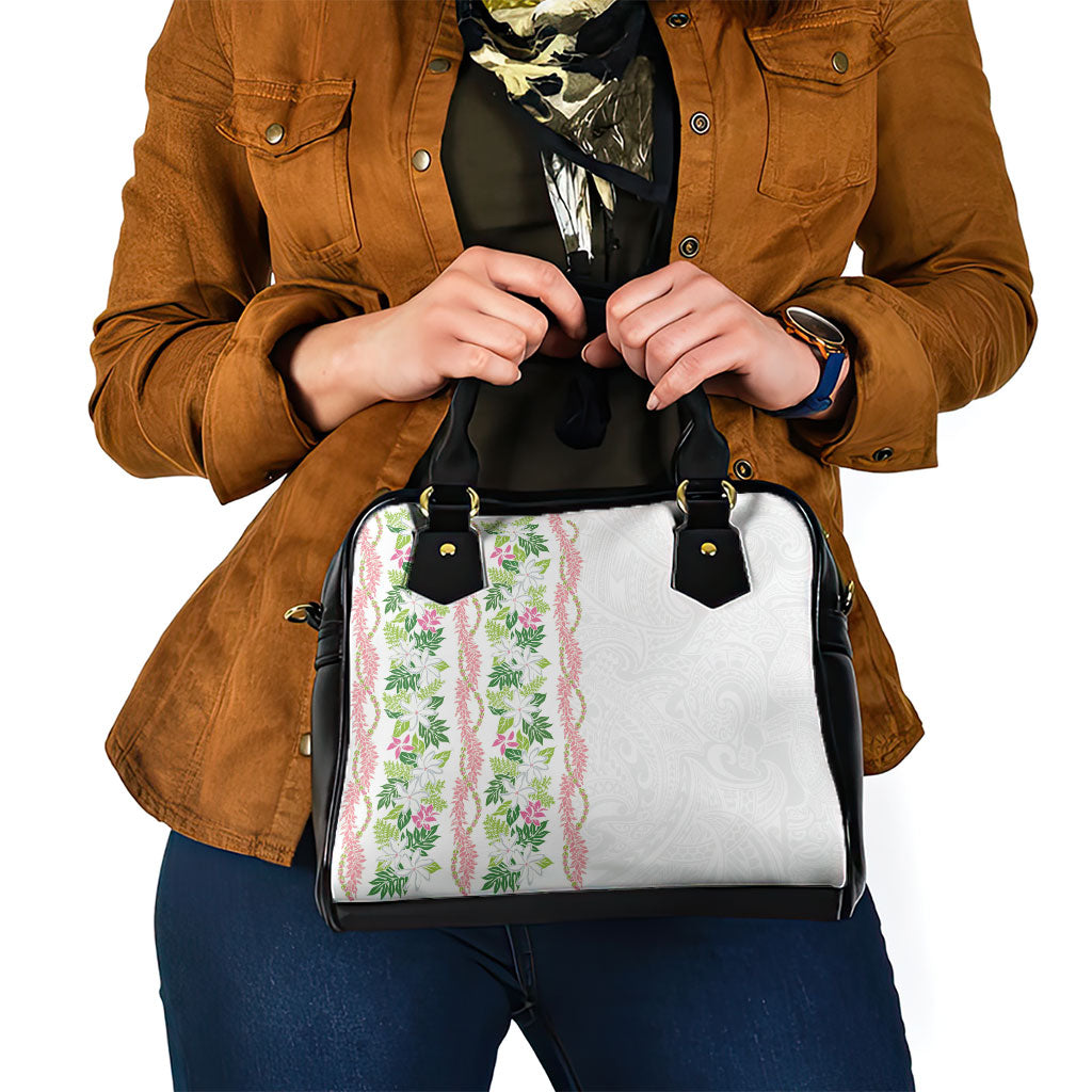 Monstera Tiare Plumeria Shoulder Handbag Green Polynesian Pattern LT01 - Polynesian Pride