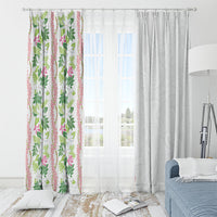 Monstera Tiare Plumeria Window Curtain Green Polynesian Pattern LT01 - Polynesian Pride