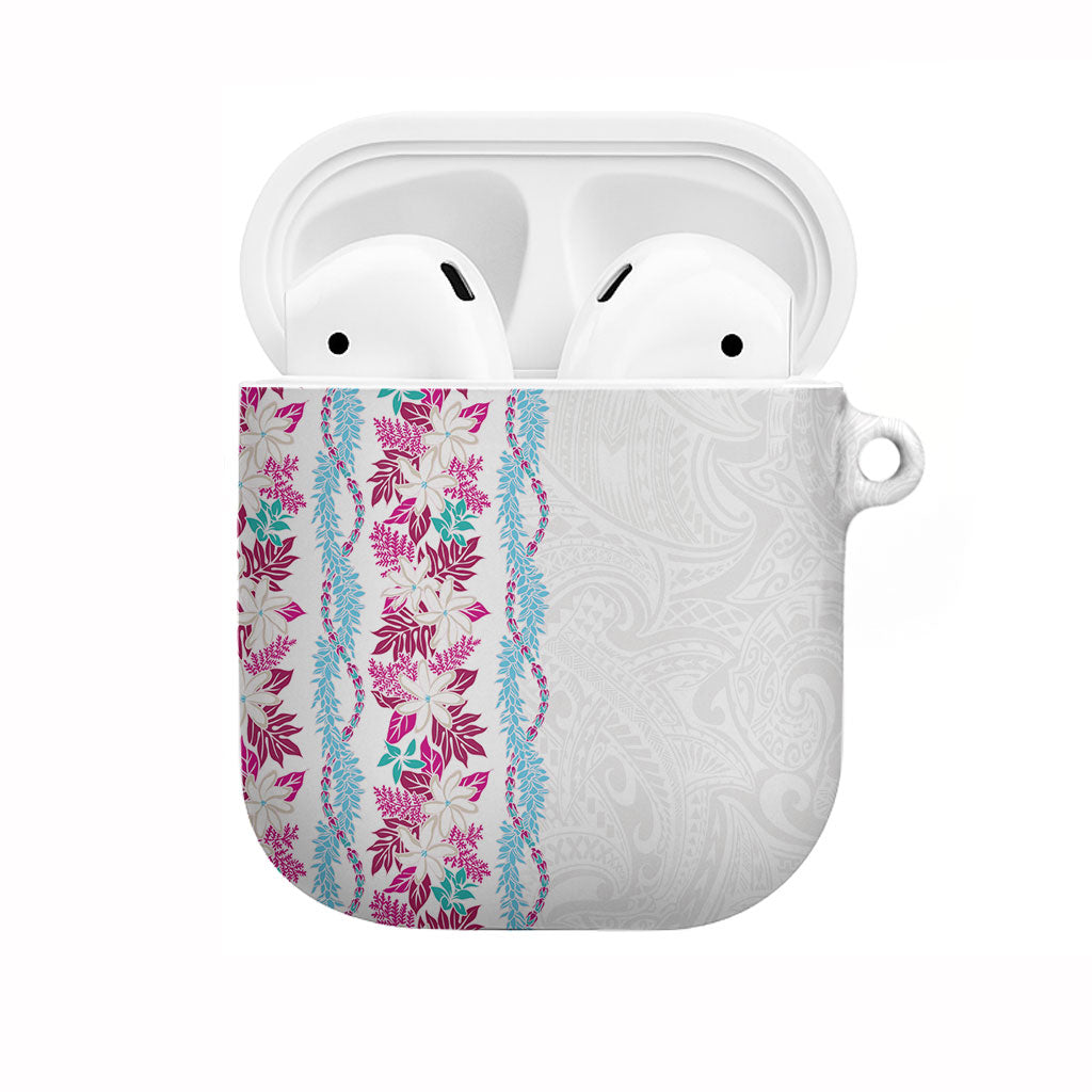 Monstera Tiare Plumeria AirPods Case Pink Polynesian Pattern LT01 Pink - Polynesian Pride