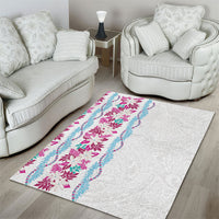 Monstera Tiare Plumeria Area Rug Pink Polynesian Pattern LT01 - Polynesian Pride