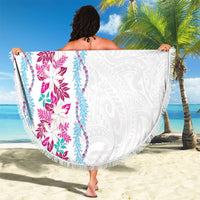 Monstera Tiare Plumeria Beach Blanket Pink Polynesian Pattern LT01 - Polynesian Pride