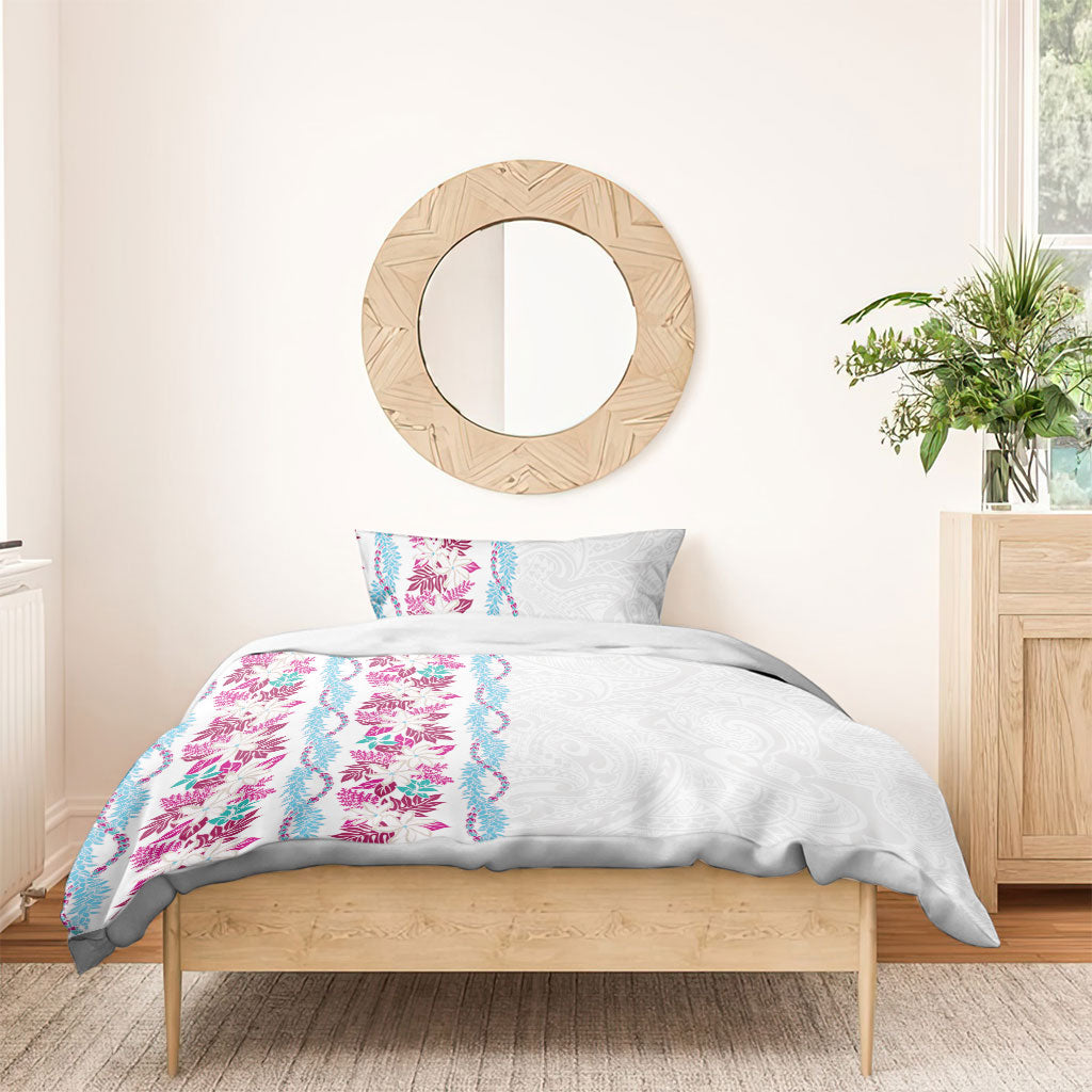 Monstera Tiare Plumeria Bedding Set Pink Polynesian Pattern LT01 - Polynesian Pride