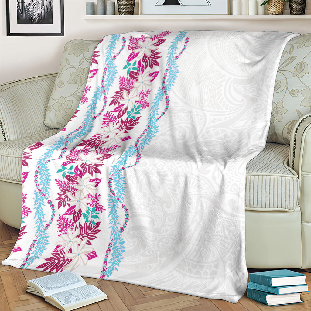 Monstera Tiare Plumeria Blanket Pink Polynesian Pattern LT01 - Polynesian Pride