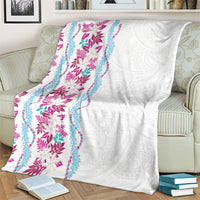 Monstera Tiare Plumeria Blanket Pink Polynesian Pattern LT01 - Polynesian Pride