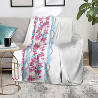 Monstera Tiare Plumeria Blanket Pink Polynesian Pattern LT01 - Polynesian Pride