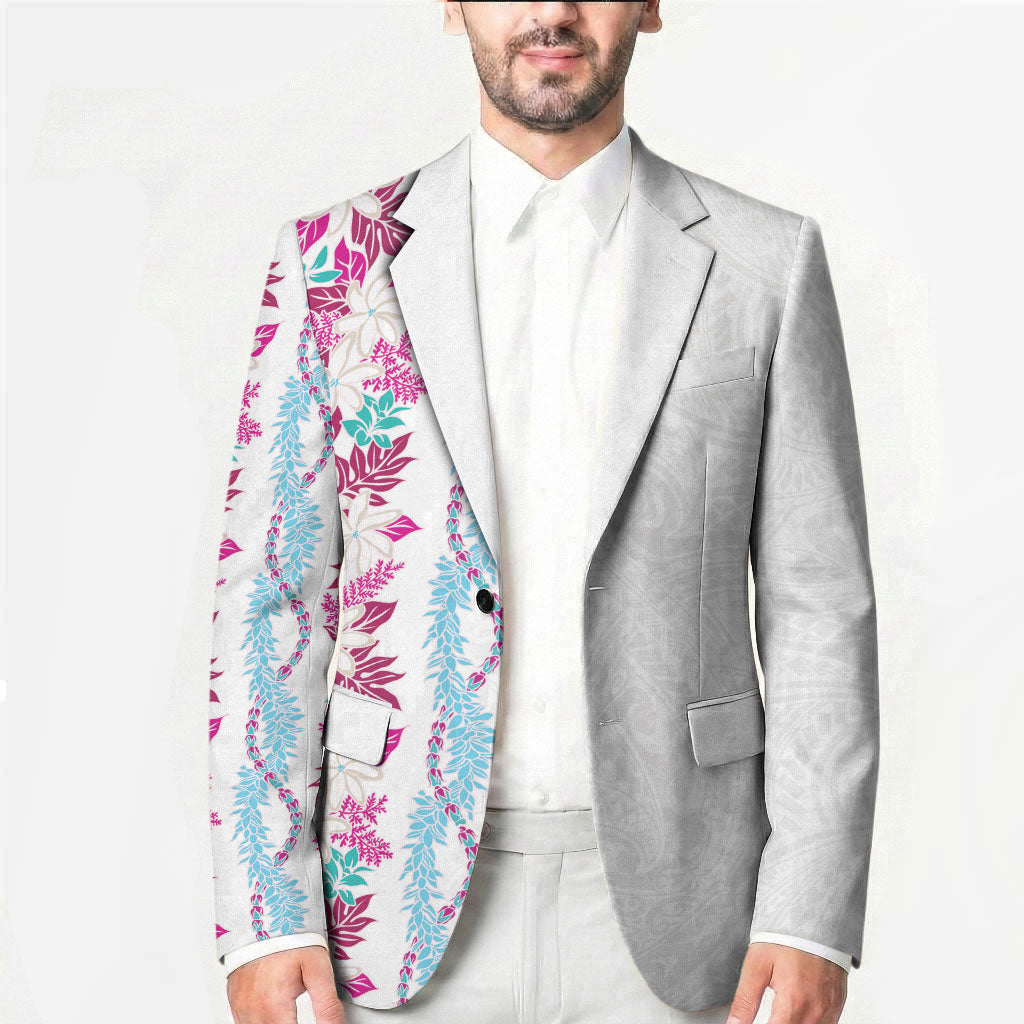 Monstera Tiare Plumeria Blazer Pink Polynesian Pattern LT01 - Polynesian Pride
