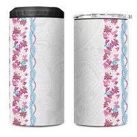 Monstera Tiare Plumeria 4 in 1 Can Cooler Tumbler Pink Polynesian Pattern LT01 One Size: 16 oz Pink - Polynesian Pride