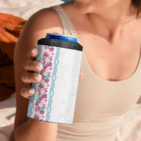 Monstera Tiare Plumeria 4 in 1 Can Cooler Tumbler Pink Polynesian Pattern LT01 - Polynesian Pride