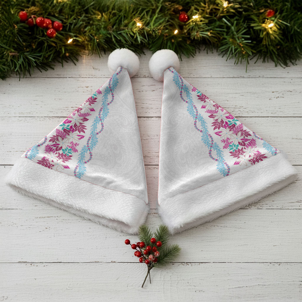 Monstera Tiare Plumeria Christmas Santa Hat Pink Polynesian Pattern LT01 - Polynesian Pride