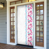 Monstera Tiare Plumeria Door Cover Pink Polynesian Pattern LT01 - Polynesian Pride