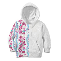 Monstera Tiare Plumeria Kid Hoodie Pink Polynesian Pattern LT01 Hoodie Pink - Polynesian Pride