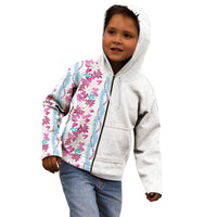 Monstera Tiare Plumeria Kid Hoodie Pink Polynesian Pattern LT01 - Polynesian Pride