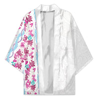 Monstera Tiare Plumeria Kimono Pink Polynesian Pattern LT01 Unisex Pink - Polynesian Pride