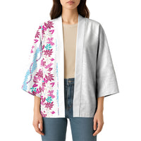 Monstera Tiare Plumeria Kimono Pink Polynesian Pattern LT01 - Polynesian Pride
