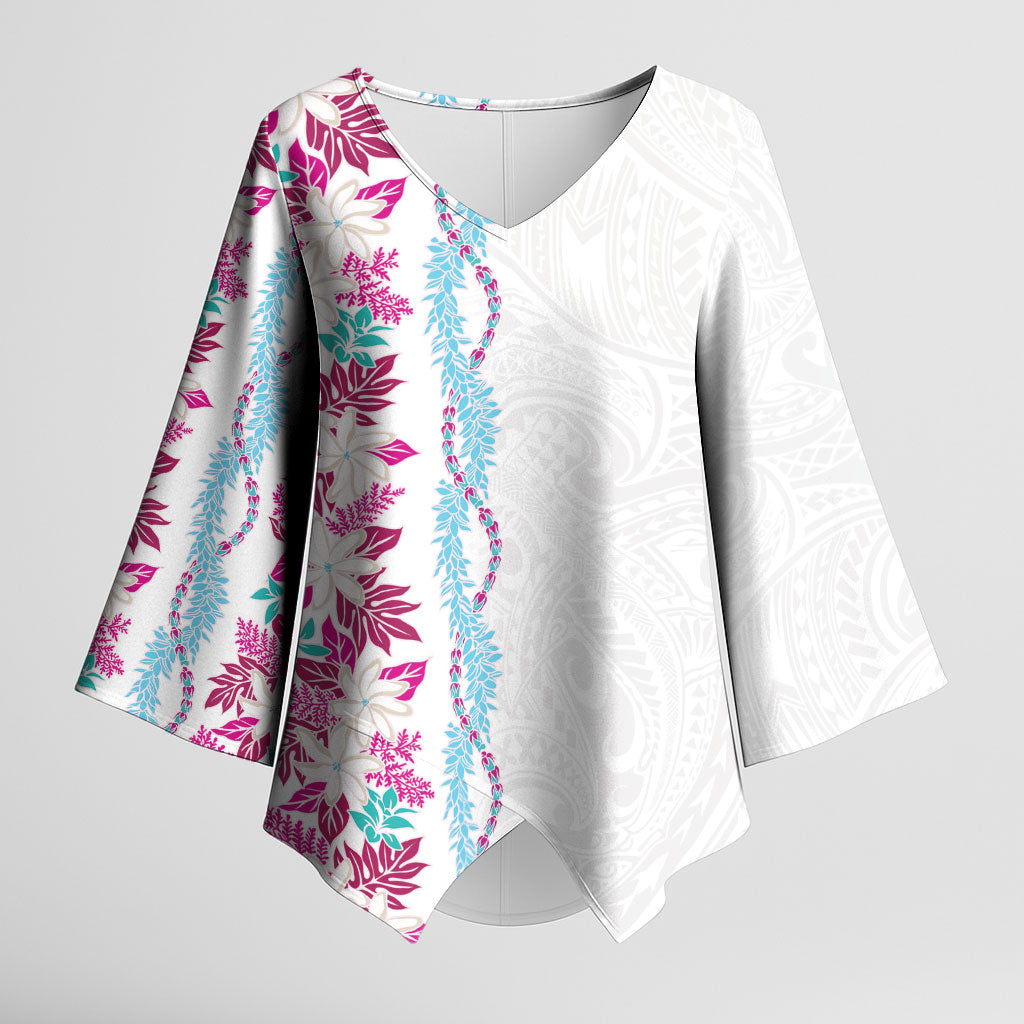 Monstera Tiare Plumeria Kimono Sleeve Blouse Pink Polynesian Pattern LT01 Female Pink - Polynesian Pride