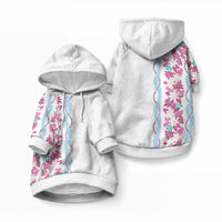 Monstera Tiare Plumeria Pet Hoodie Pink Polynesian Pattern LT01 Pullover Pink - Polynesian Pride
