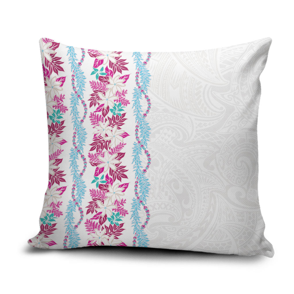 Monstera Tiare Plumeria Pillow Cover Pink Polynesian Pattern LT01 Pink - Polynesian Pride