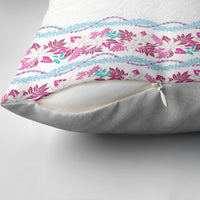 Monstera Tiare Plumeria Pillow Cover Pink Polynesian Pattern LT01 - Polynesian Pride