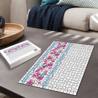 Monstera Tiare Plumeria Puzzle Pink Polynesian Pattern LT01 - Polynesian Pride