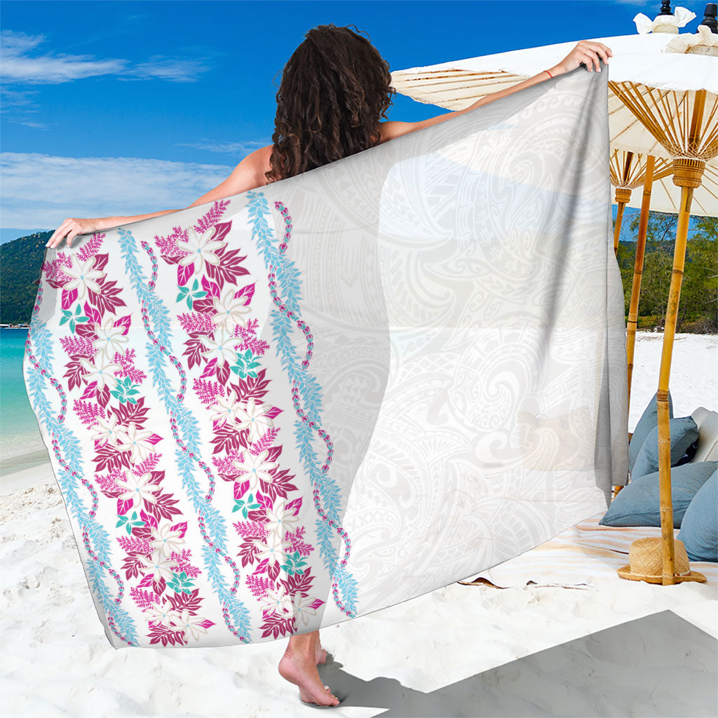 Monstera Tiare Plumeria Sarong Pink Polynesian Pattern LT01 One Size 44 x 66 inches Pink - Polynesian Pride