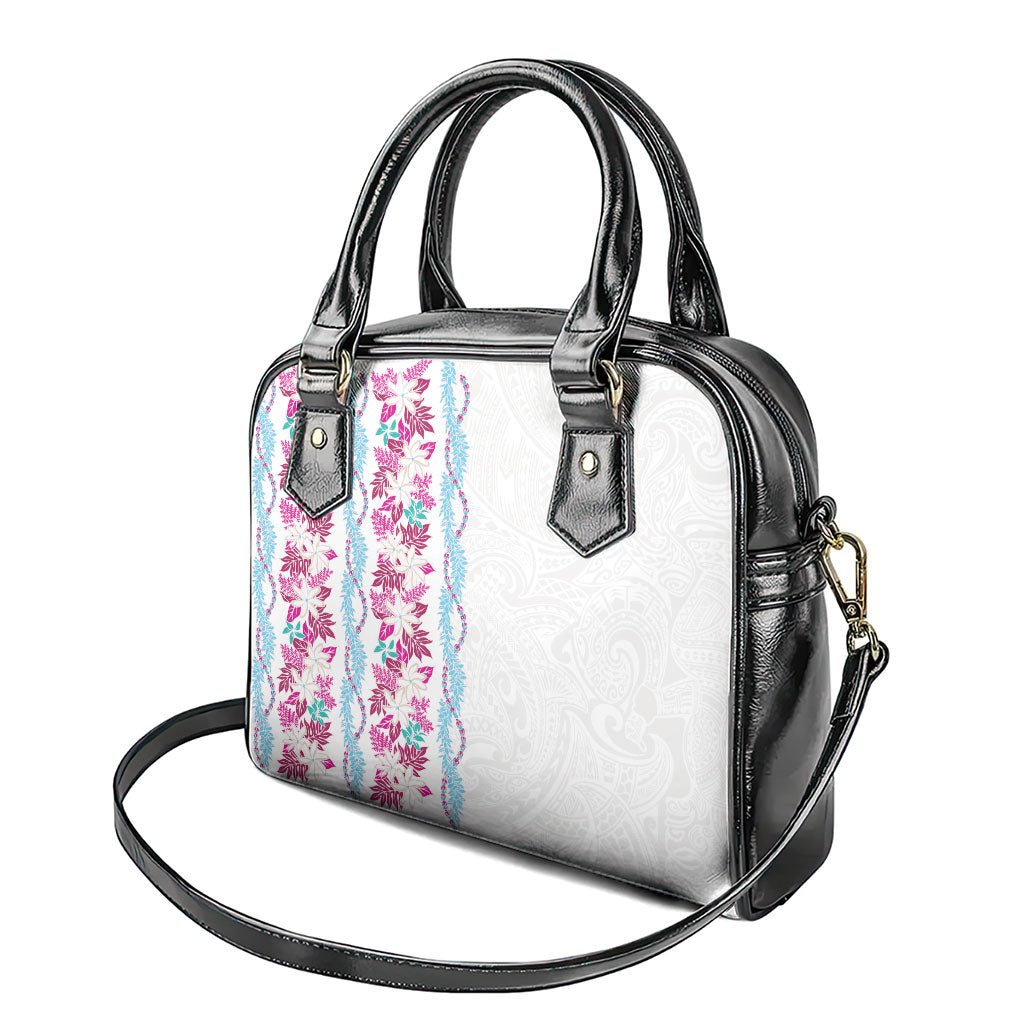 Monstera Tiare Plumeria Shoulder Handbag Pink Polynesian Pattern LT01 - Polynesian Pride