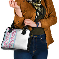 Monstera Tiare Plumeria Shoulder Handbag Pink Polynesian Pattern LT01 - Polynesian Pride