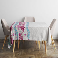 Monstera Tiare Plumeria Tablecloth Pink Polynesian Pattern LT01 - Polynesian Pride