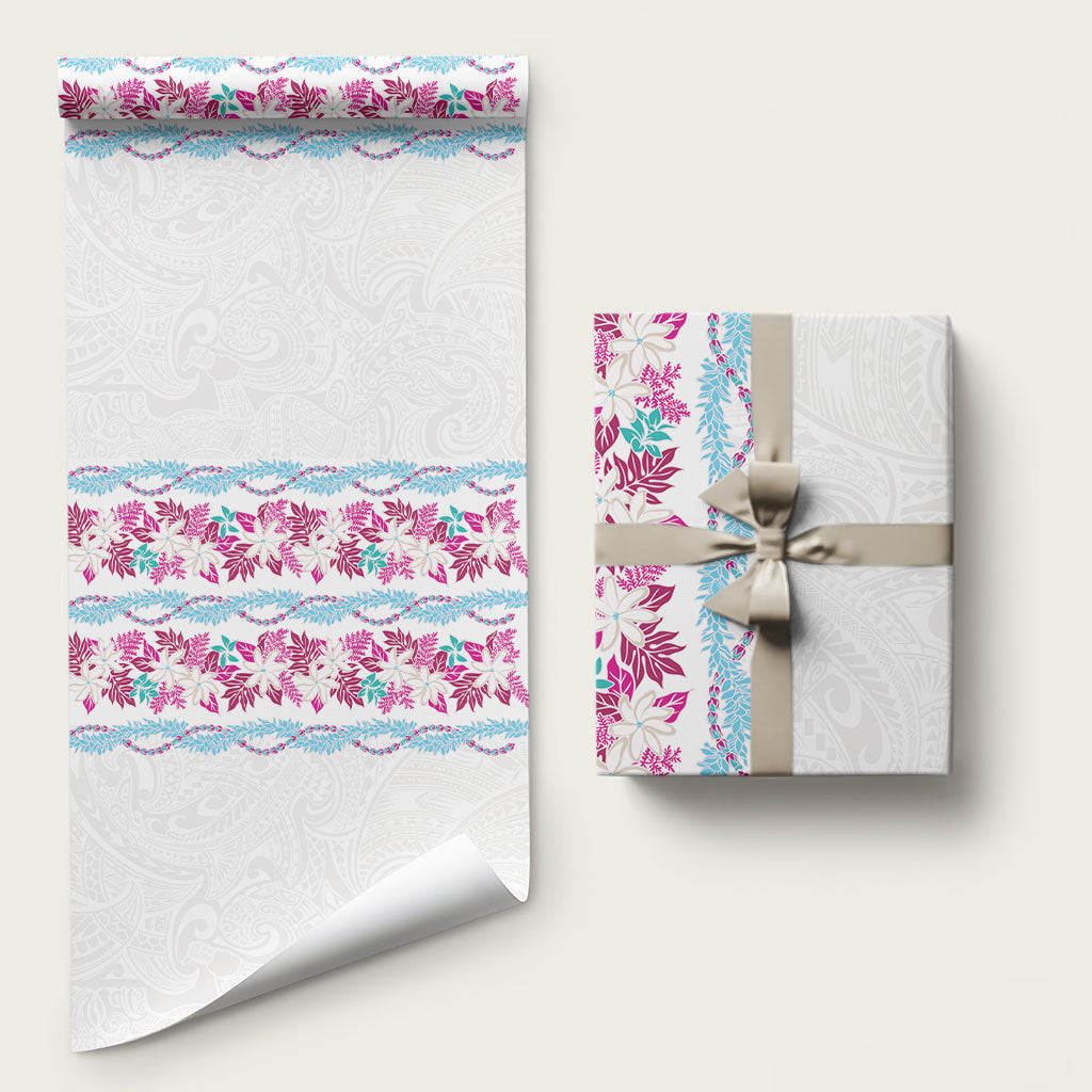 Monstera Tiare Plumeria Wrapping Paper Pink Polynesian Pattern LT01 58" × 23" Pink - Polynesian Pride